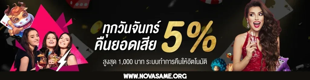 ทุกวันจันทร์คืนยอดเสีย 5% by winner99
